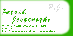 patrik jeszenszki business card